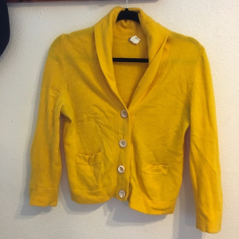 Jcrew cashmere cropped shawl collar cardigan